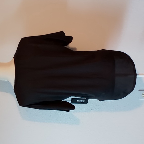 Bebe Sport Size M Logo Black Step Hem Jersey Shirt - Picture 3 of 12